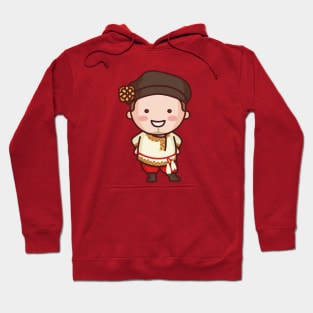 Cute Traditional Russian Folk Dancer Cartoon Hoodie